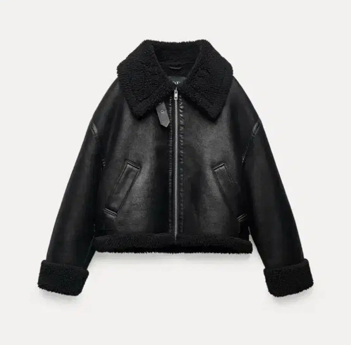 ZARA ダブル フェイスド バイカー ムートン アウター