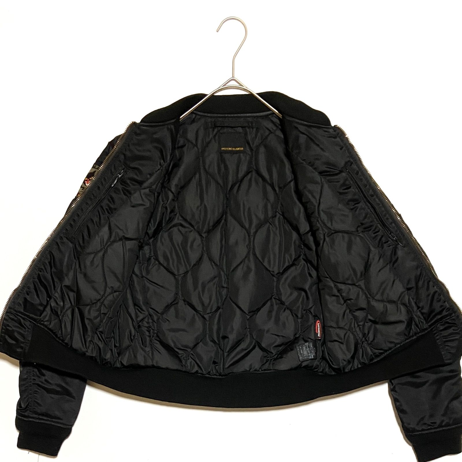 ヒステリックグラマー MA-1 フライトジャケット 黒 ぷて。HYSTERIC GLAMOUR ブラック MA-1ジャケット HYSTERIC GLAMOUR