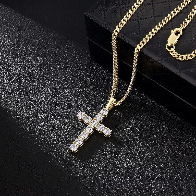 新品】 KRKC&CO モアサナイト クロスネックレス 十字架 ペンダントップ