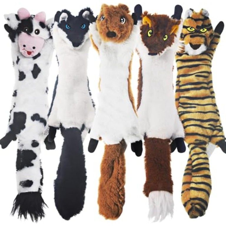 しわ加工＆耐久性 犬用ぬいぐるみおもちゃ セット 音が鳴る 噛み心地抜群 中型犬にも 知育 ストレス解消 遊び相手に