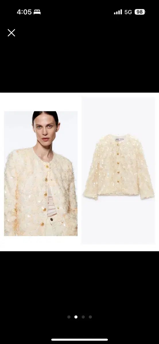 ザラ スパンコール ジャケット カーディガン