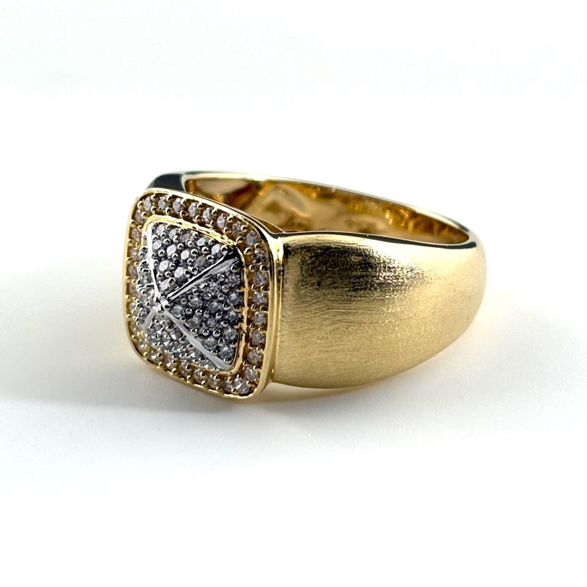 GSTV メレダイヤ デザインリング YG イエローゴールド 指輪 リング 19 5号 K 18 ダイヤモンド メンズ