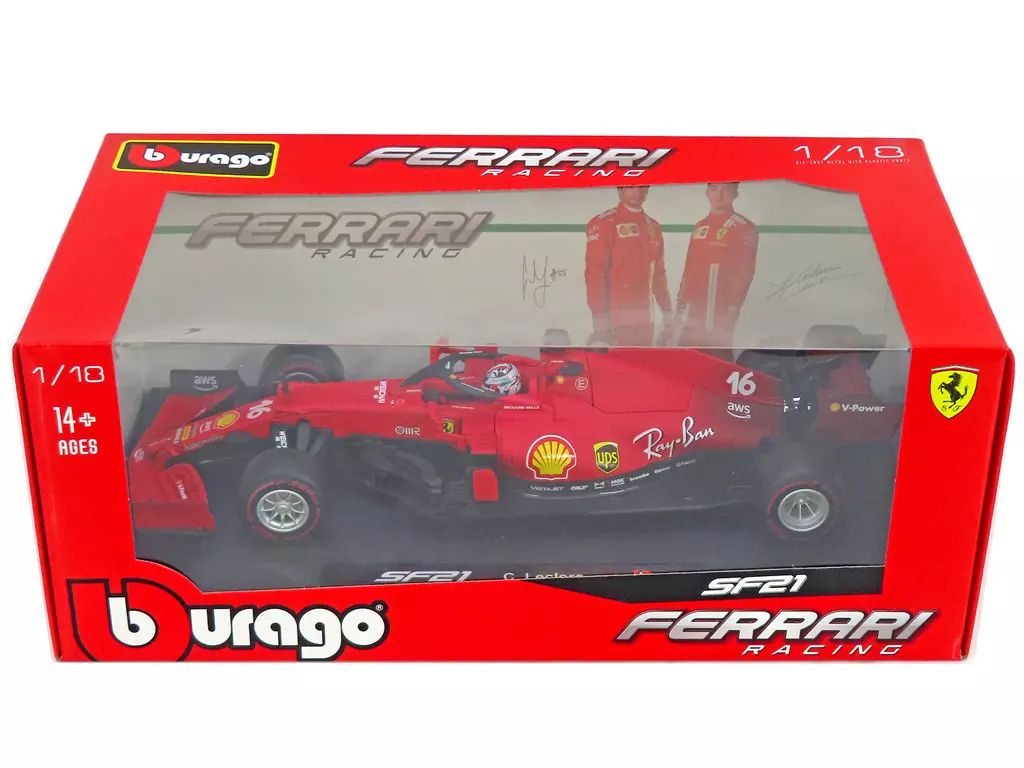 中古】ミニカー 1/18 フェラーリ SF21(2021) #16 C.ルクレール [18