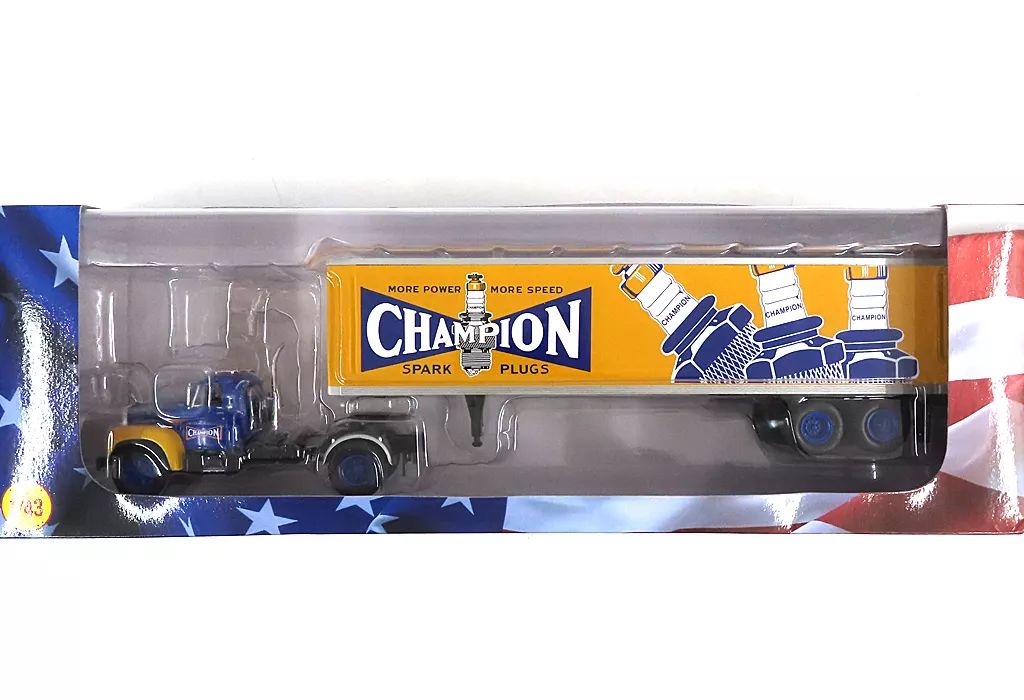 ミニカー 1 43 MORE POWER SPEED SPARK PLUGS MACK B 61 T ブルー×オレンジ