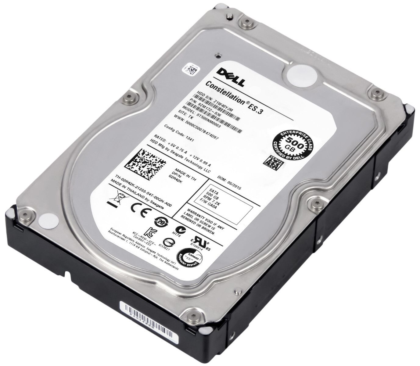 3年保証】Hard Drive Dell 02R42K ST500NM0003 500GB 7.2K 64MB SATA
