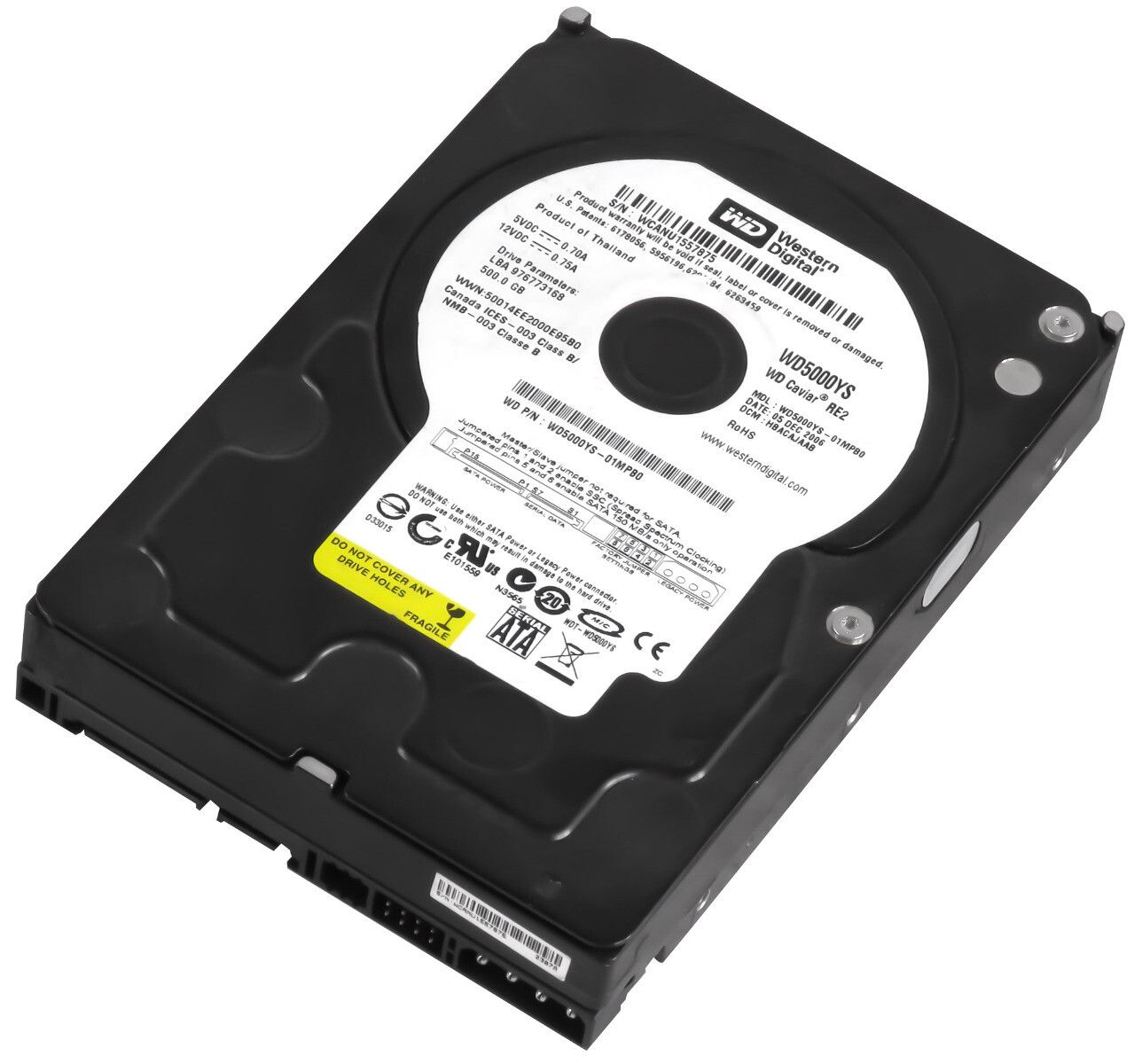 3年保証 Hard Drive WD Car RE 2 01 MPB 0 500 GB 7 K 16 MB SATA II 3 5