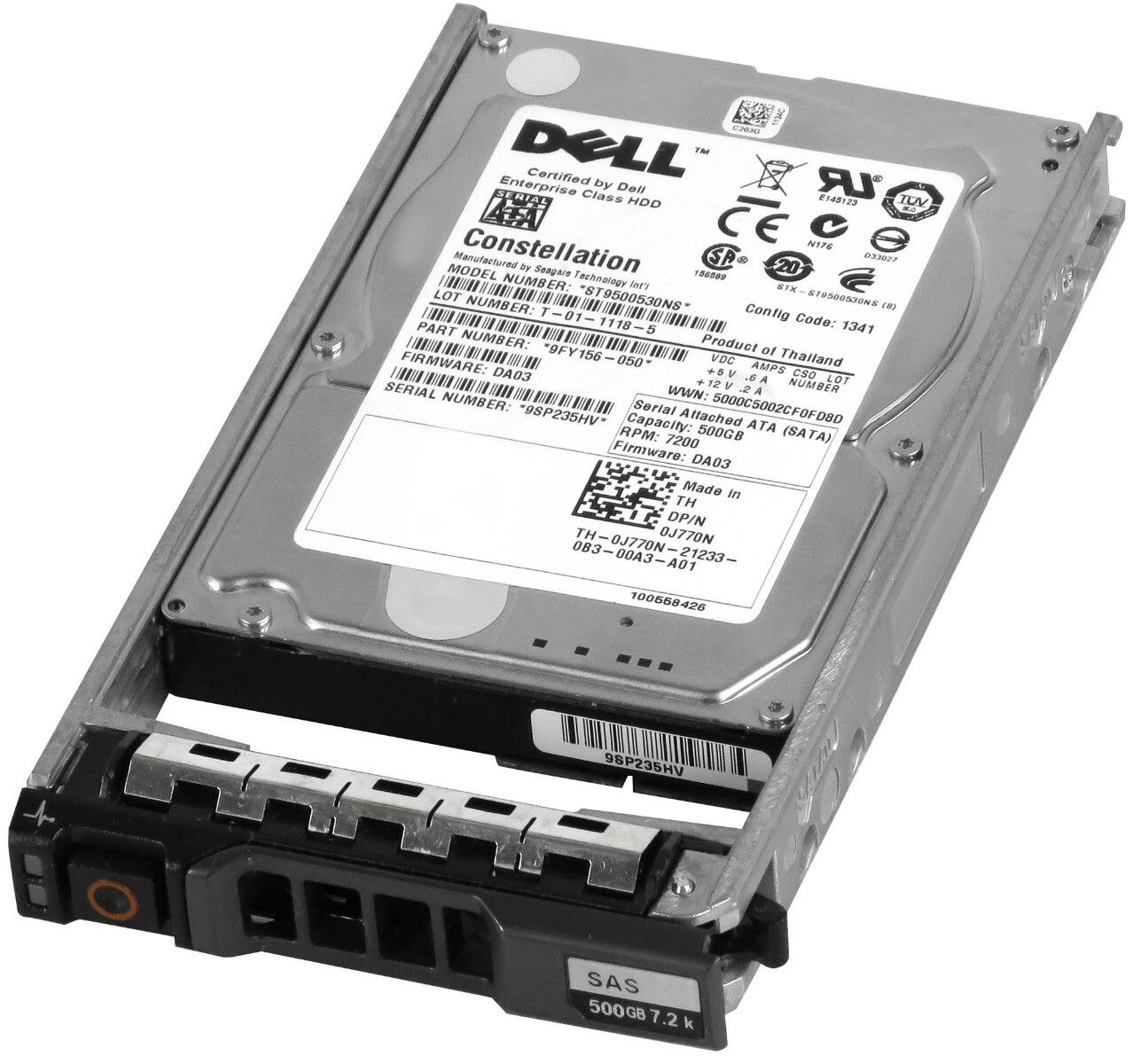 3年保証 Hard Drive Dell 0 J 770 N 500 GB 7200 RPM 32 MB SATA II 2 5