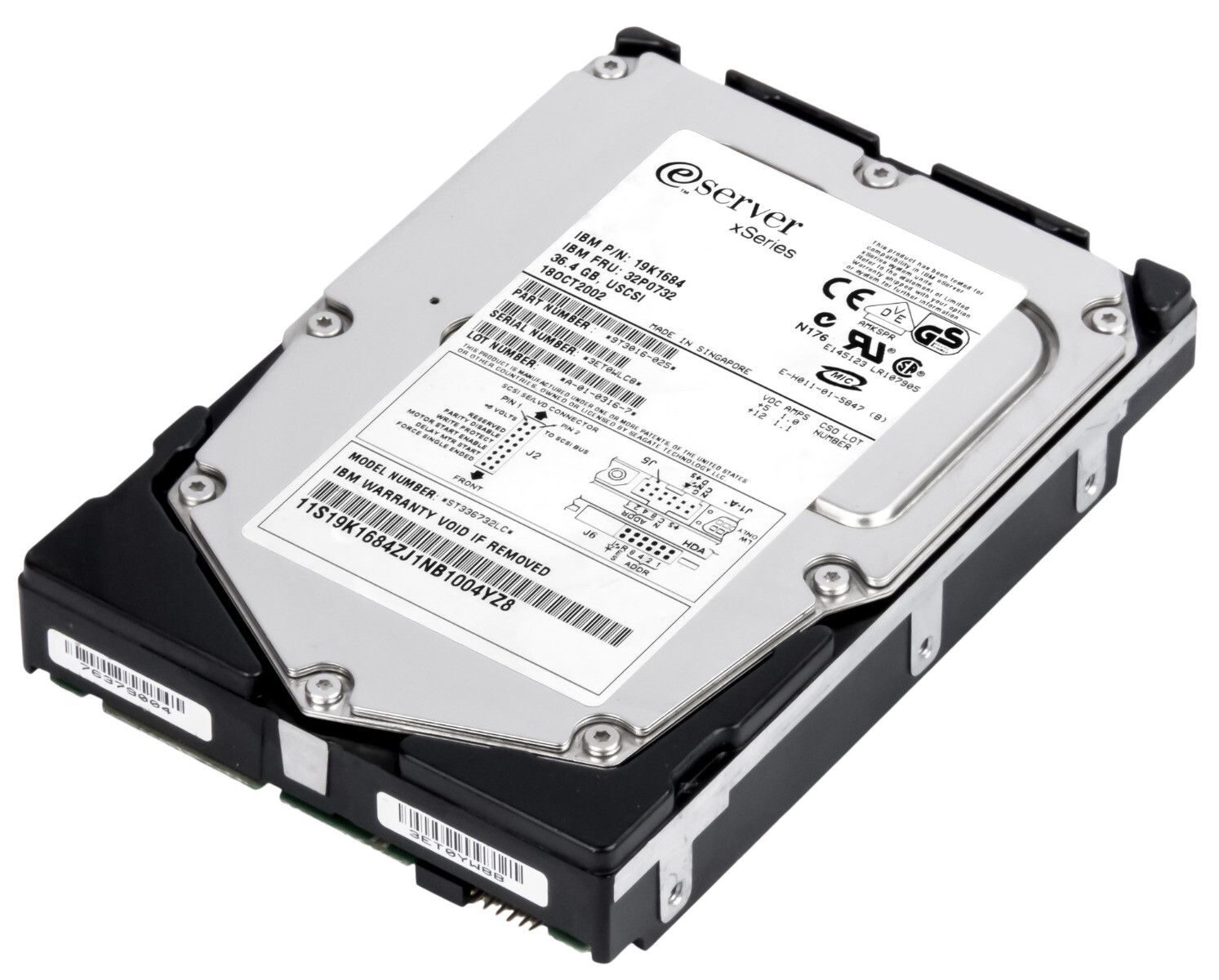 3年保証 Hard Drive IBM 32 P 0732 19 K 1684 36 GB 15 SCSI U 320 3 5