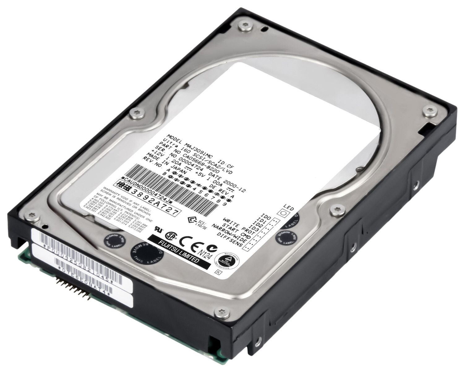 3年保証 Hard Drive Fujitsu 9 1 GB 10 K 4 MB SCSI U 160 3 5