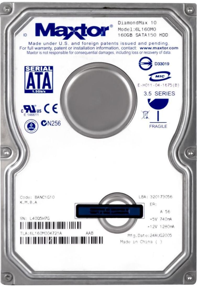 3年保証 Hard Drive MAXTOR 10 6 L 160 M 0 GB 7200 RPM 8 MB SATA 3.5 In
