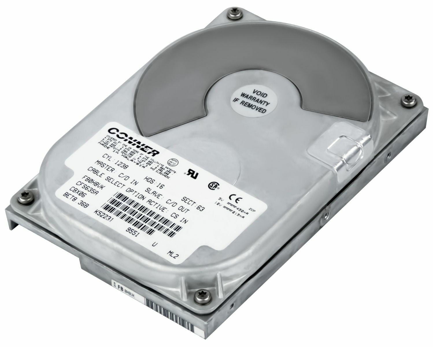 3年保証 Hard Drive Conner Cabo 635 MB 3600 RPM PATA ATA IDE CFS A 64 KB Cache