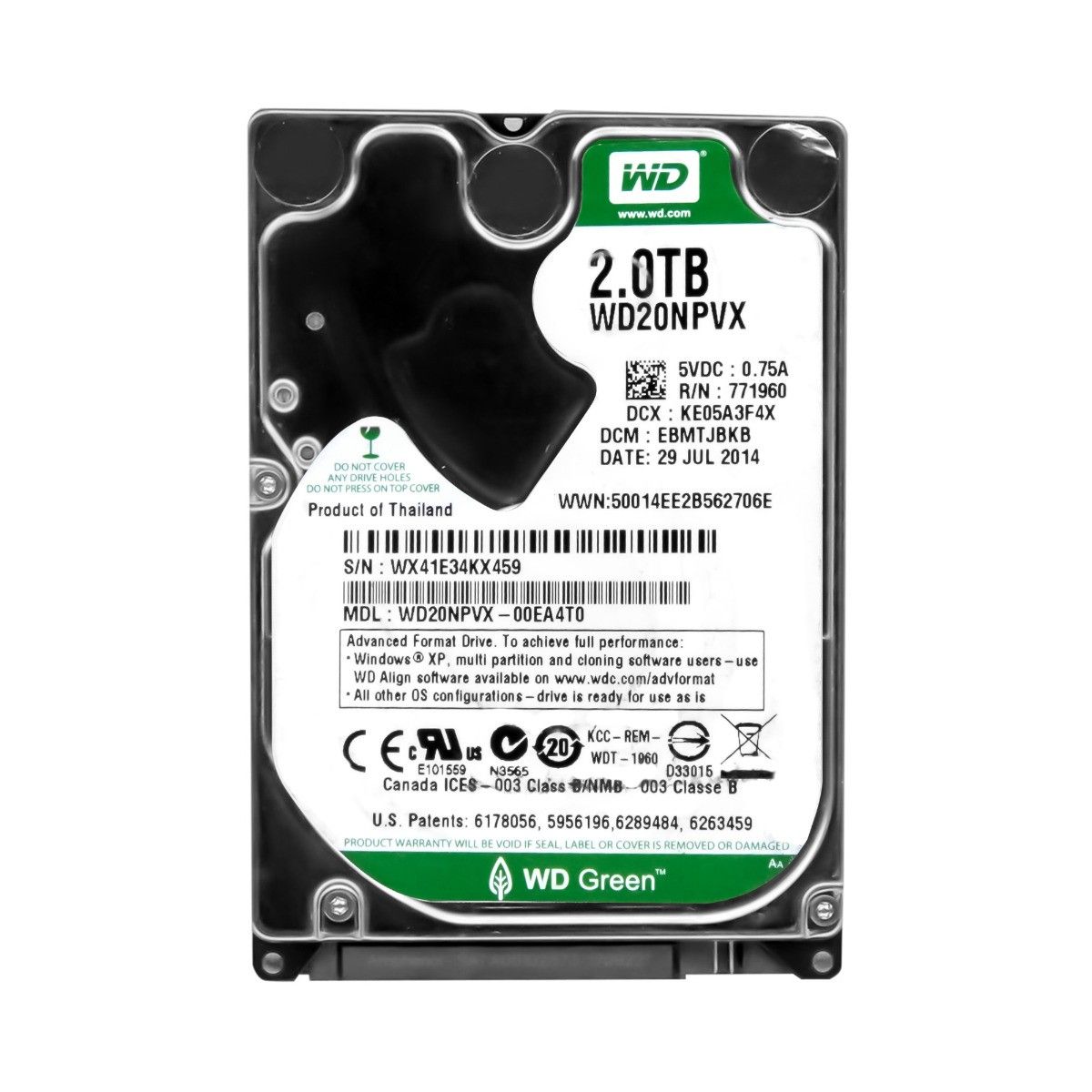 3年保証 WD GREEN 2 TB 5 4 K 8 MB SATA III