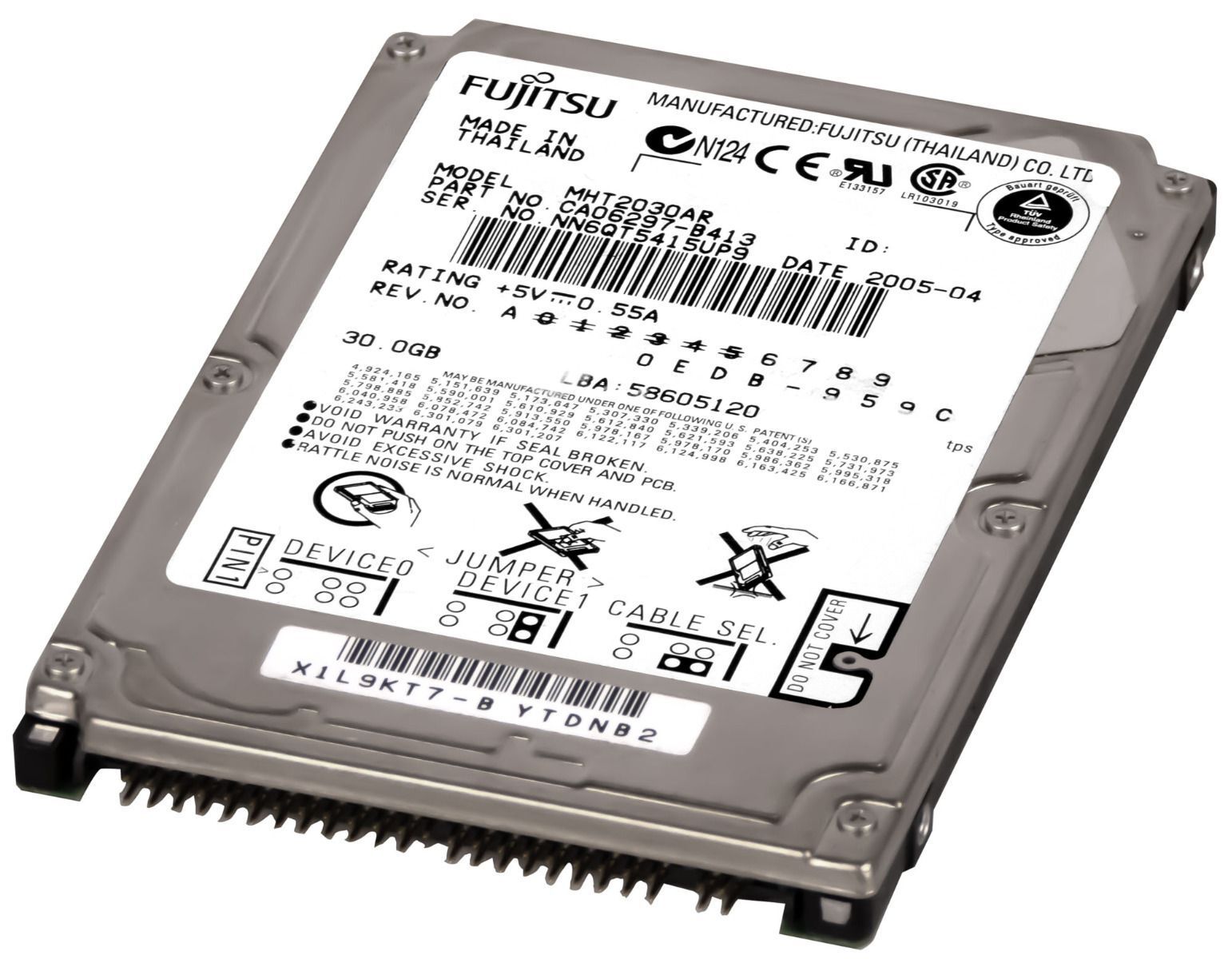 3年保証 Hard Drive Fujitsu CA 06297-B 413 30 GB 4200 U Min Ata Ide 2 MB