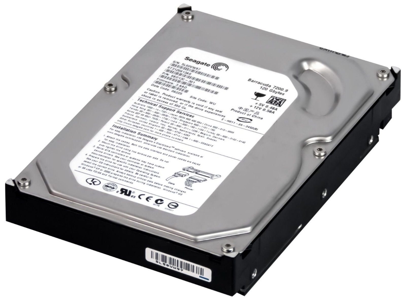 3年保証 Seagate Barracuda 7200.9 120 GB 7.2 K 8 MB SATA II 3.5