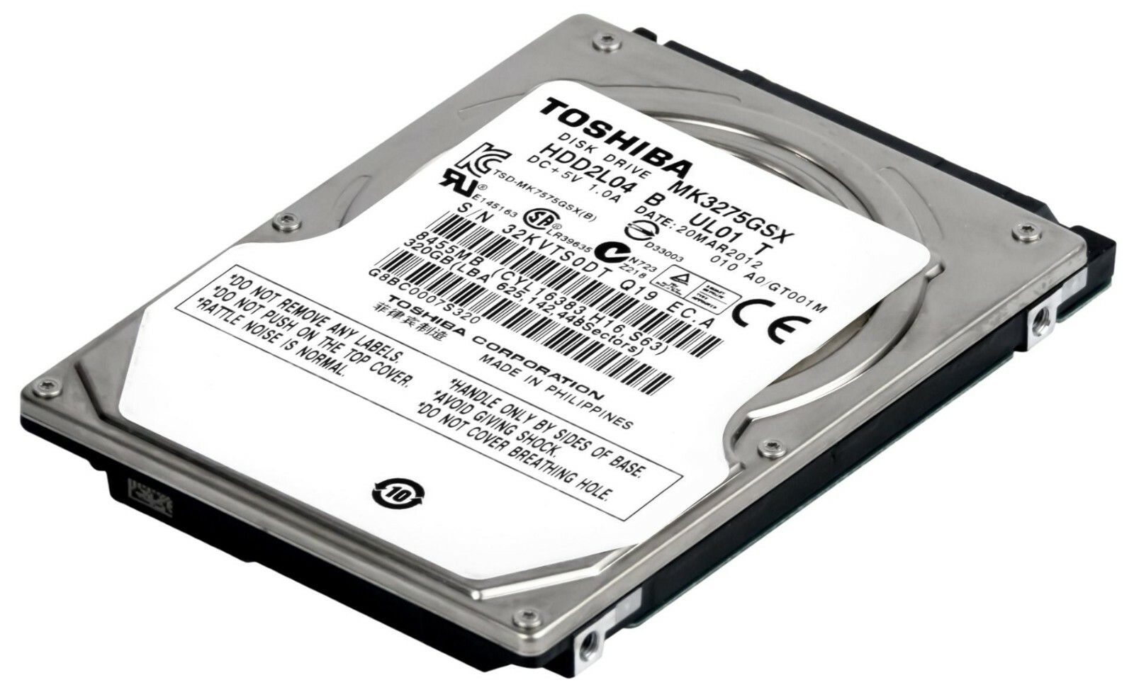 3年保証 Hard Drive Toshiba 320 GB 5400 RPM 8 MB SATA II 2.5