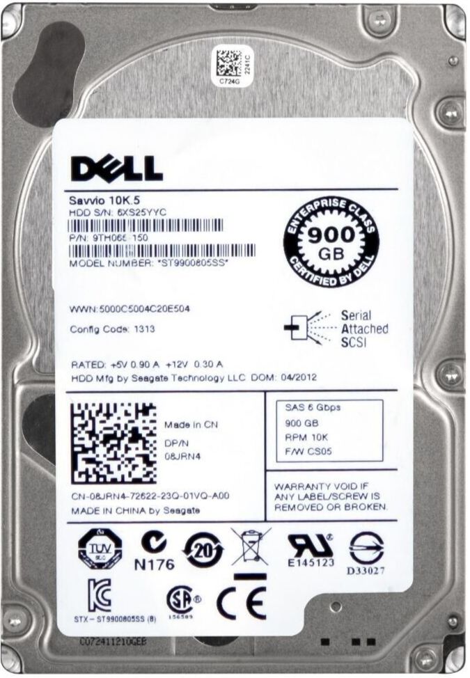 3年保証 Hard Drive Dell 08 JRN 4 8 900 GB 64 MB SAS-2 2