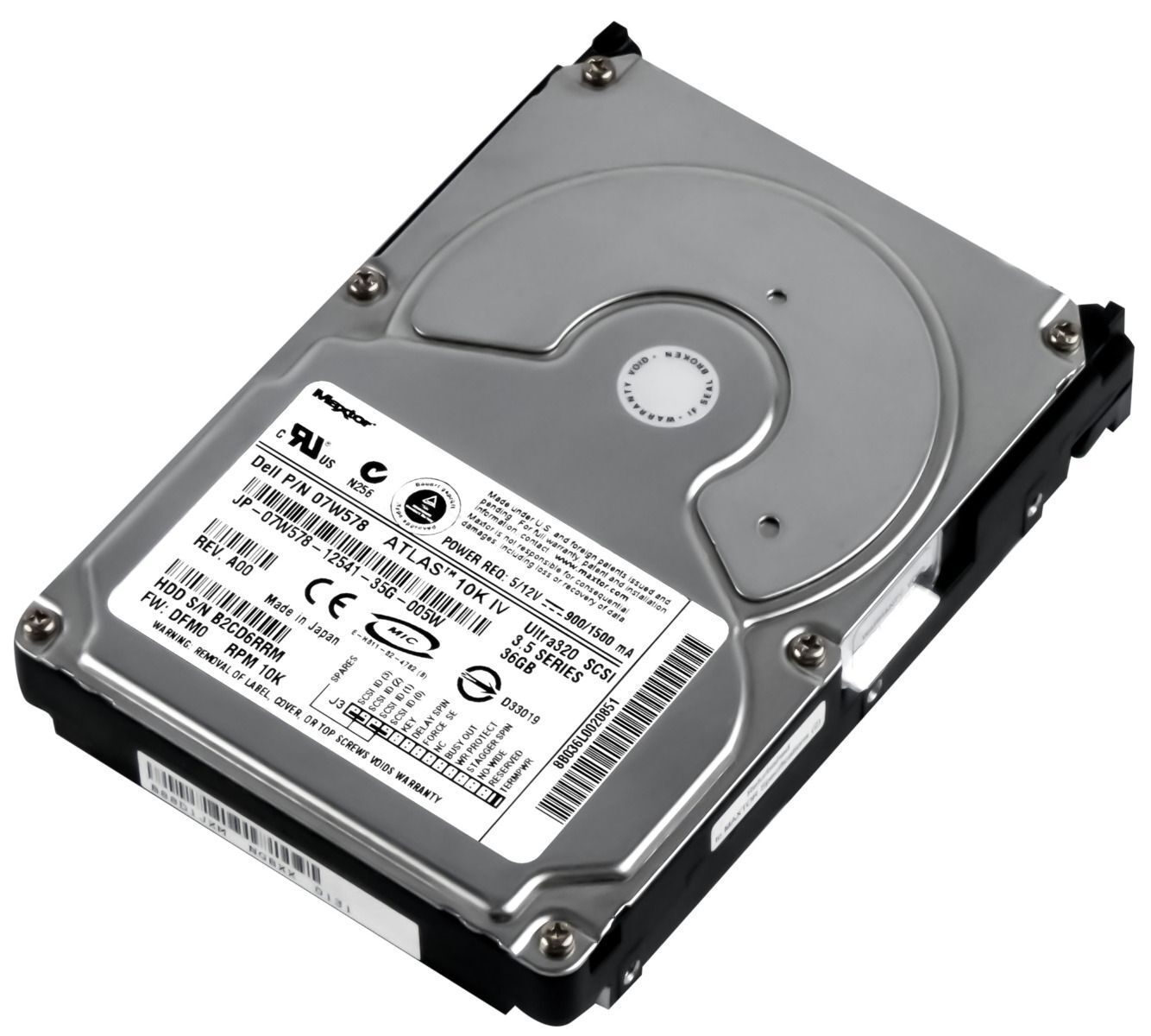 3年保証 Hard Drive Dell 07 W 578 8 B 036 L 0 36 GB MB SCSI U 320 3 5