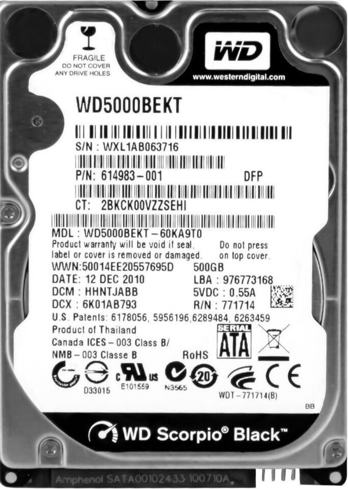 3年保証 Hard Drive WD Black 500 GB 7200 RPM SATA III 16 MB Cache 2 5