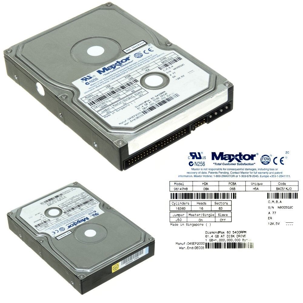 3年保証 Maxtor 96147 H 8 61 4 GB ATA 5400 RPM 2 MB 3 5 Hard Drive
