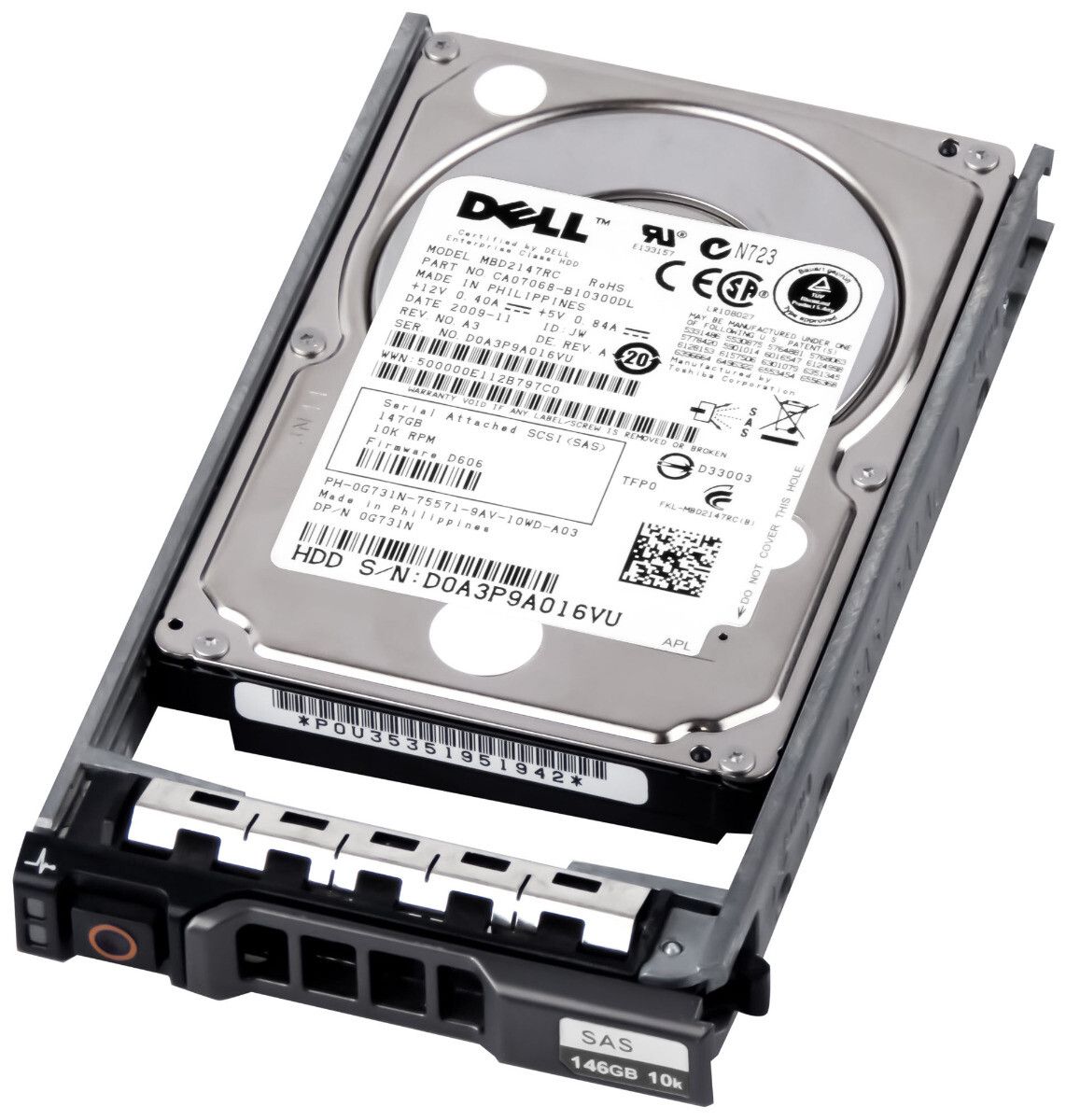 3年保証 Hard Drive Dell 0 G 731 N 147 GB 10 K 16 MB SAS-2 2.5
