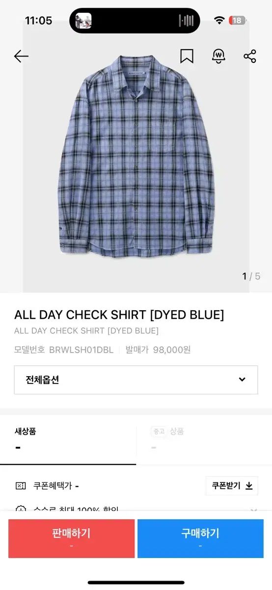 L BRANDED ALL DAY CHECK SHIRT DYED BLUE A Day's March Landon