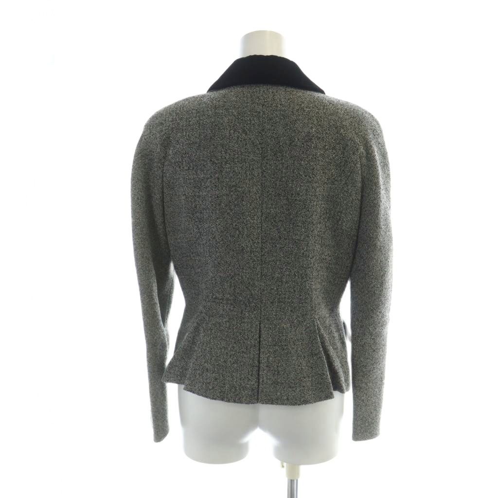 クリスチャンディオール Christian Dior ラウンド ジャケット 長袖 シングル 総裏地 ロゴ 9 M グレー GY 18 MQ