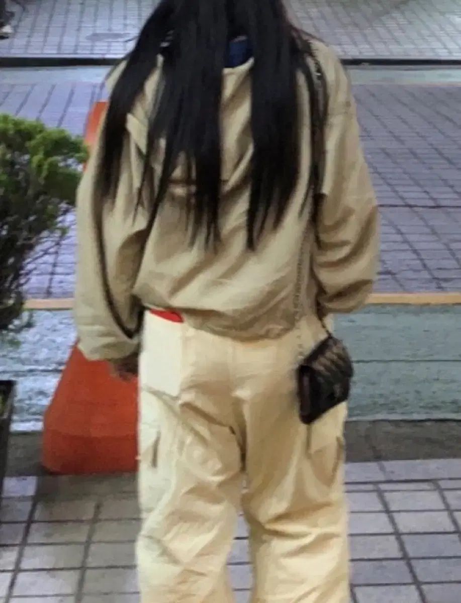 エクリス カーゴ 밴딩 パンツ アイボリー