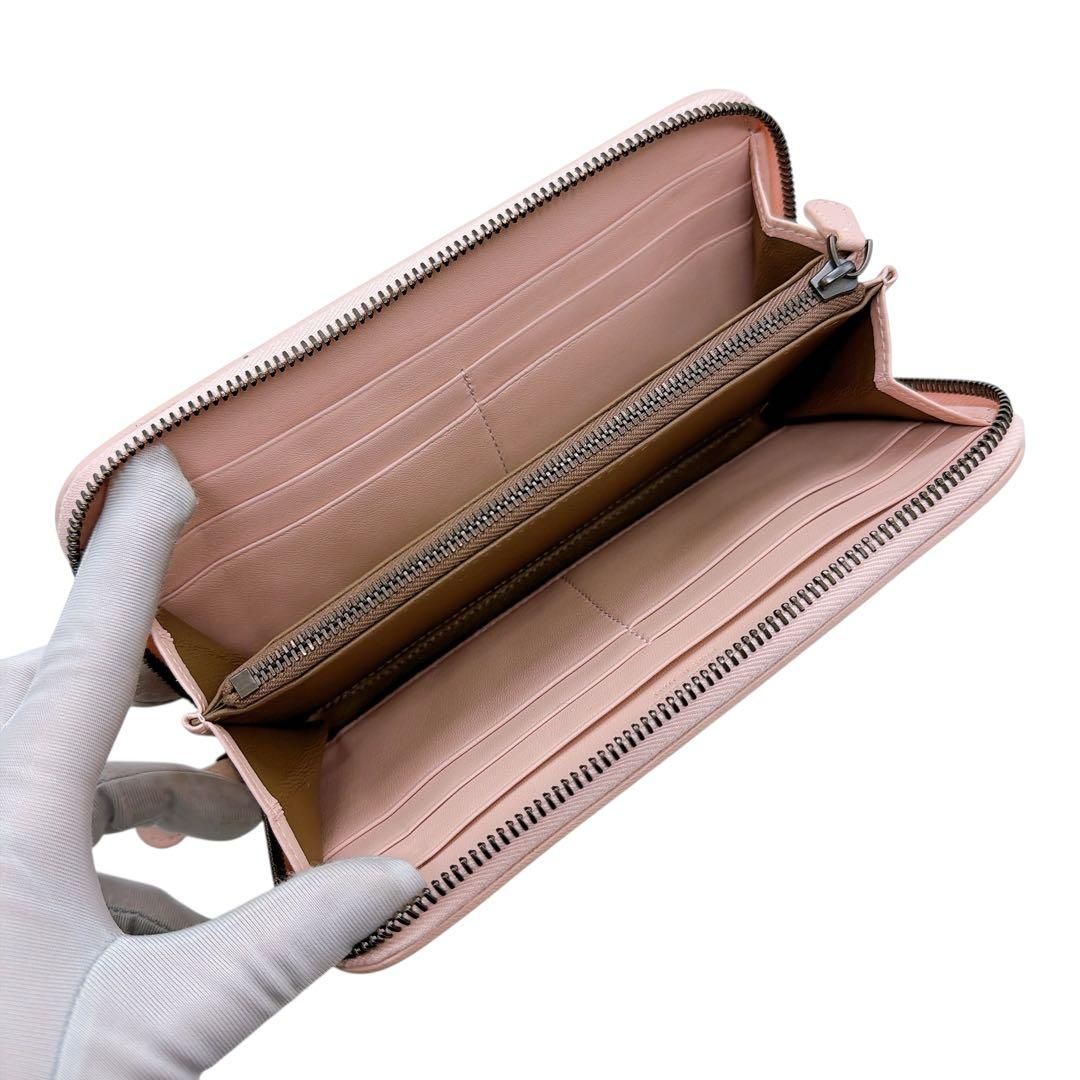  ボッテガヴェネタ レザー イントレチャート ラウンドファスナー 長財布 長財布 小物