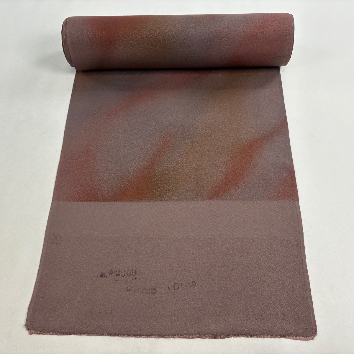 反物 秀品 小紋 幾何学模様 ぼかし 灰紫 正絹