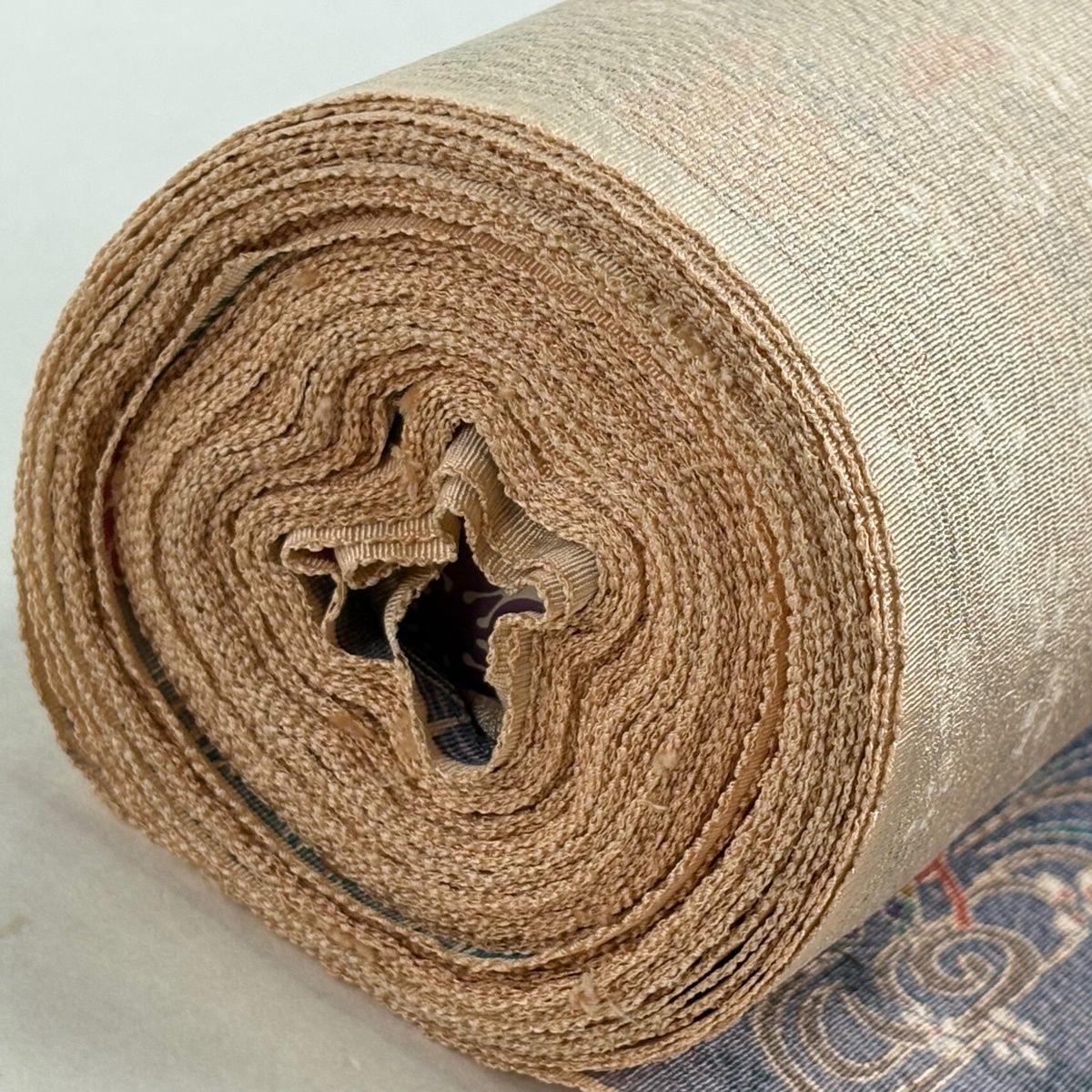  反物 秀品 小紋 加賀友禅 菊 宝尽くし ぼかし 灰紫 正絹 その他 着物反物