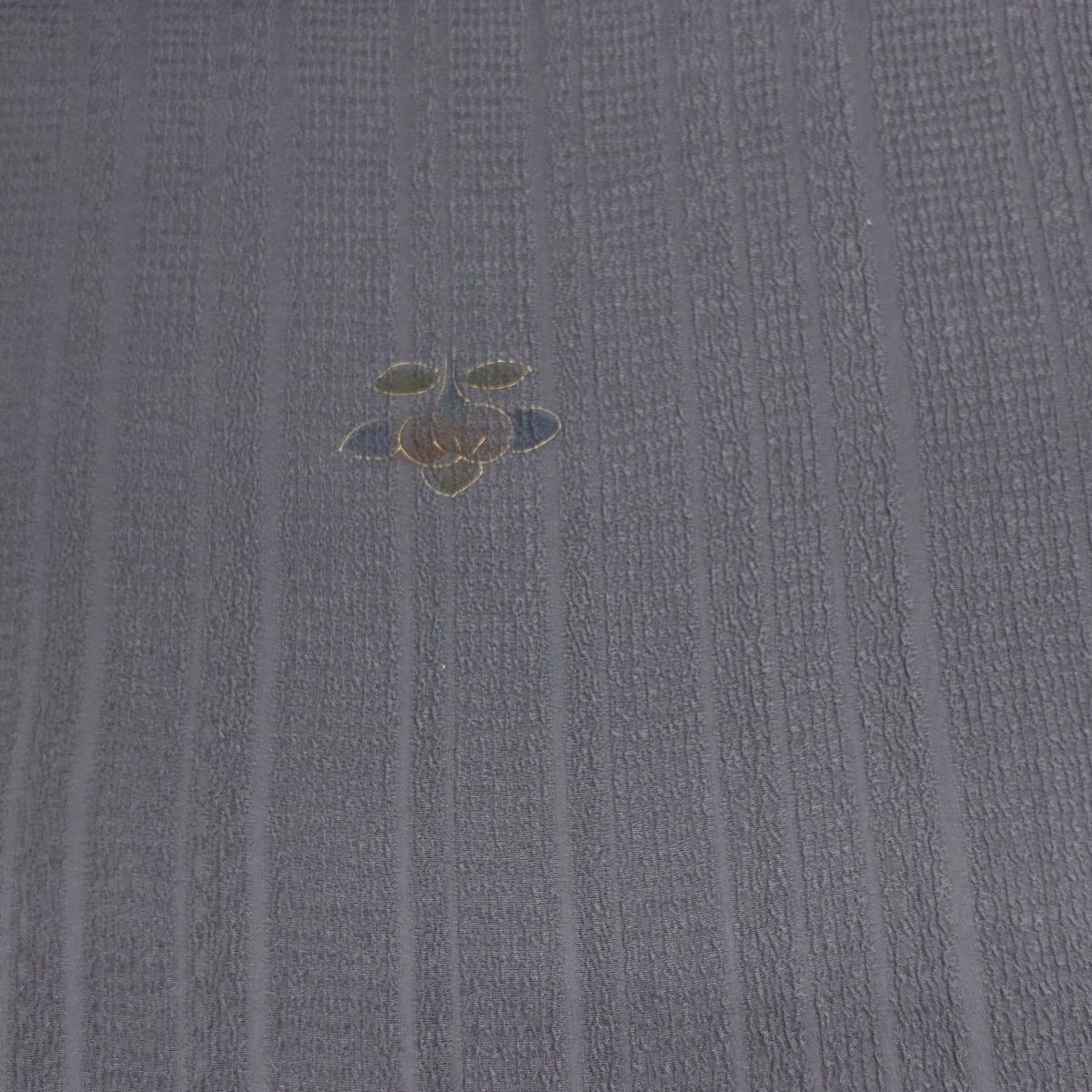 反物 秀品 小紋 橘 地紋 金彩 灰色 正絹