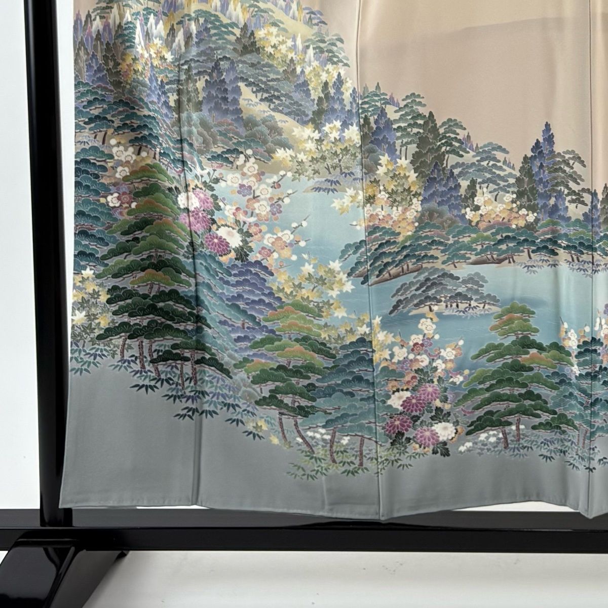 色留袖 身丈157 cm 裄丈62.5 S 袷 落款 樹木 松竹梅 ぼかし 薄小豆 正絹 一つ紋