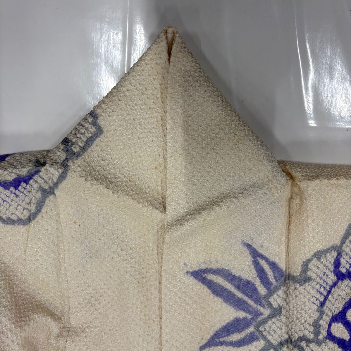  振袖 身丈162.5 cm 裄丈65.5 M 袷 牡丹 絞り クリーム 正絹 振袖 着物