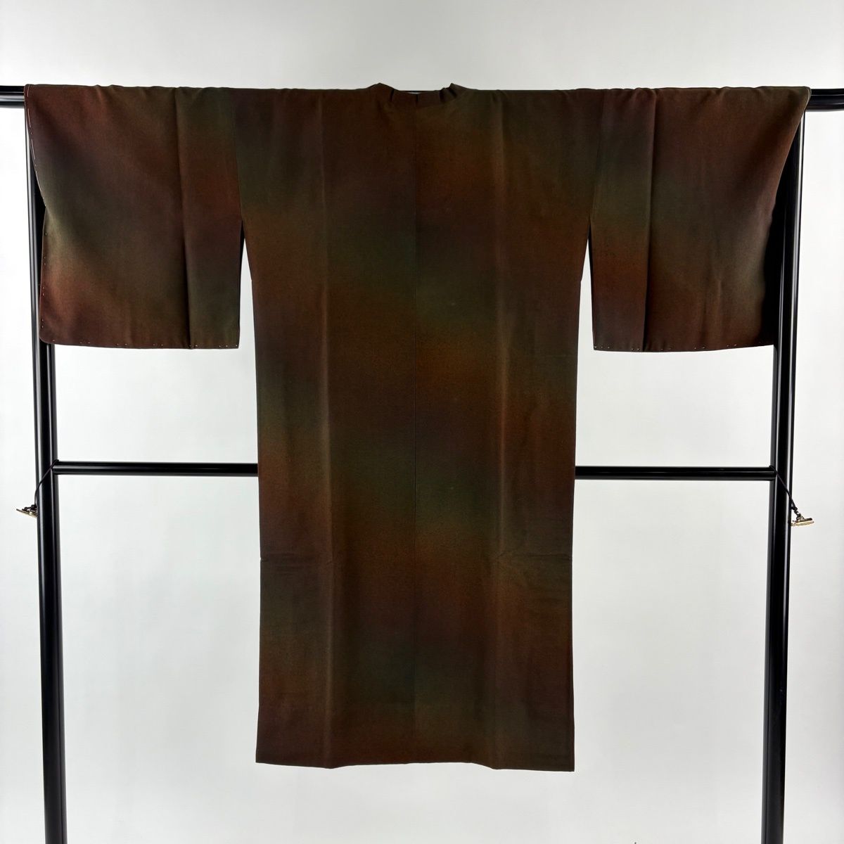 道行 身丈119 5 cm 裄丈67 L 和装コート 都衿 ぼかし 焦茶色 正絹 秀品