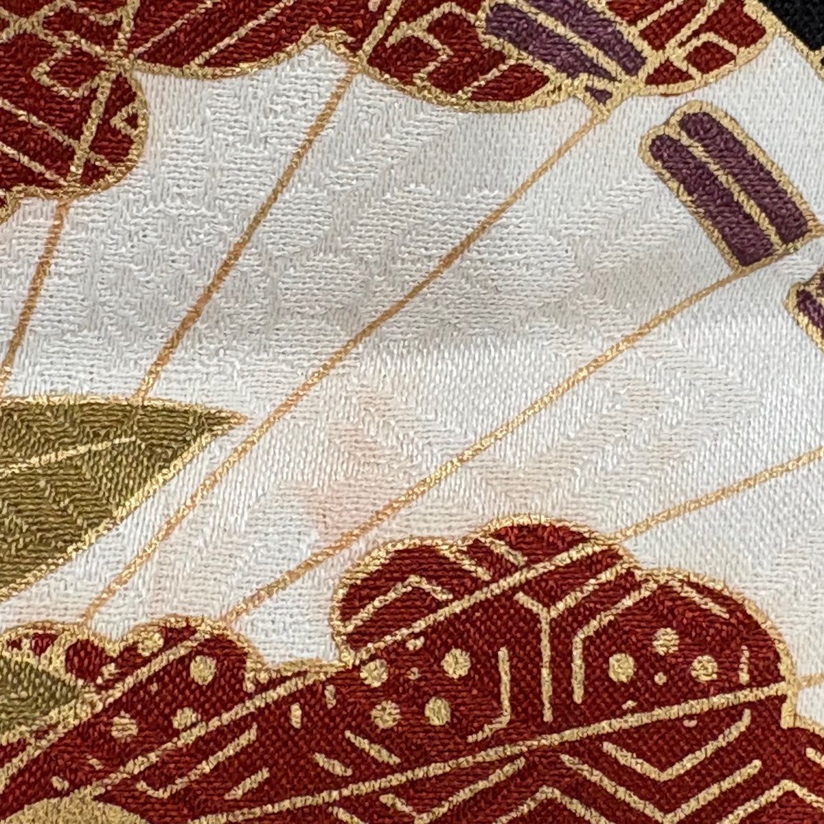  振袖 身丈162 cm 裄丈64 M 袷 雪輪 草花 金彩 赤茶 正絹 秀品 振袖 着物