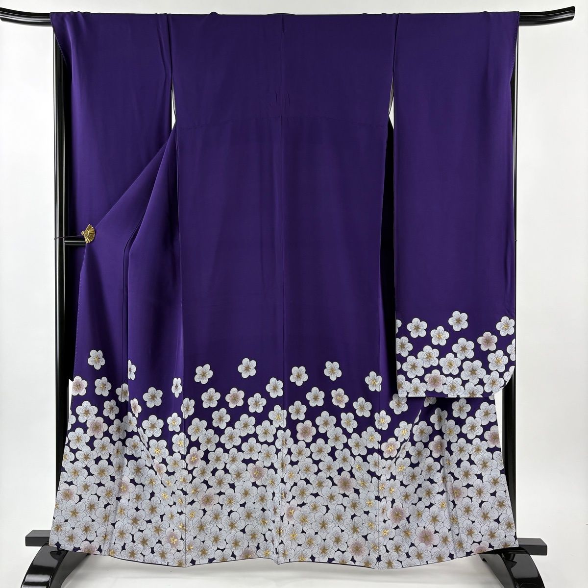 振袖 身丈163 cm 裄丈67 M 袷 落款 梅 金糸 紫 正絹 秀品