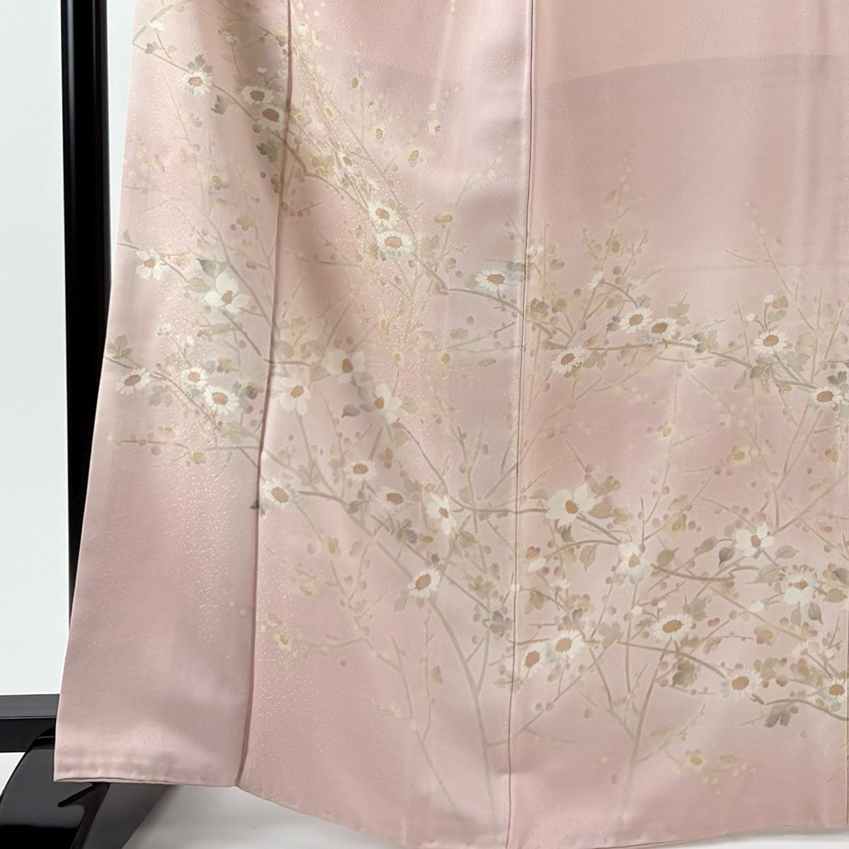 訪問着 身丈167.5 cm 裄丈64 M 袷 枝花 ぼかし 金彩 ピンク 正絹 秀品