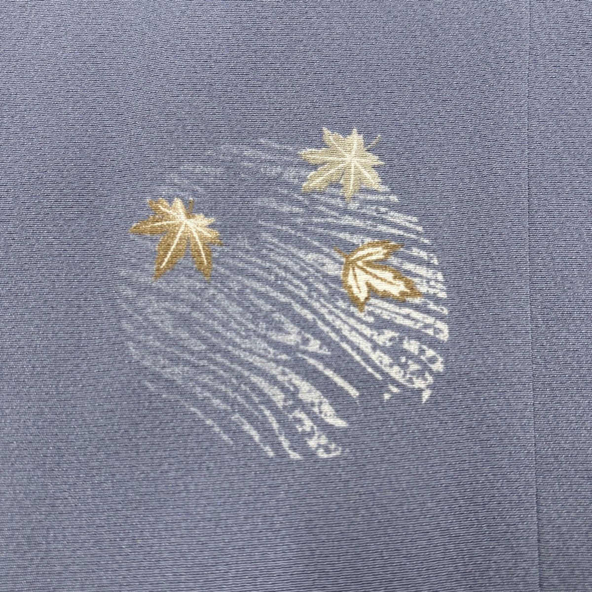  道行 身丈102 cm 裄丈71 L 和装コート 角衿 紅葉 萩 青灰色 正絹 秀品 羽織 着物 浴衣