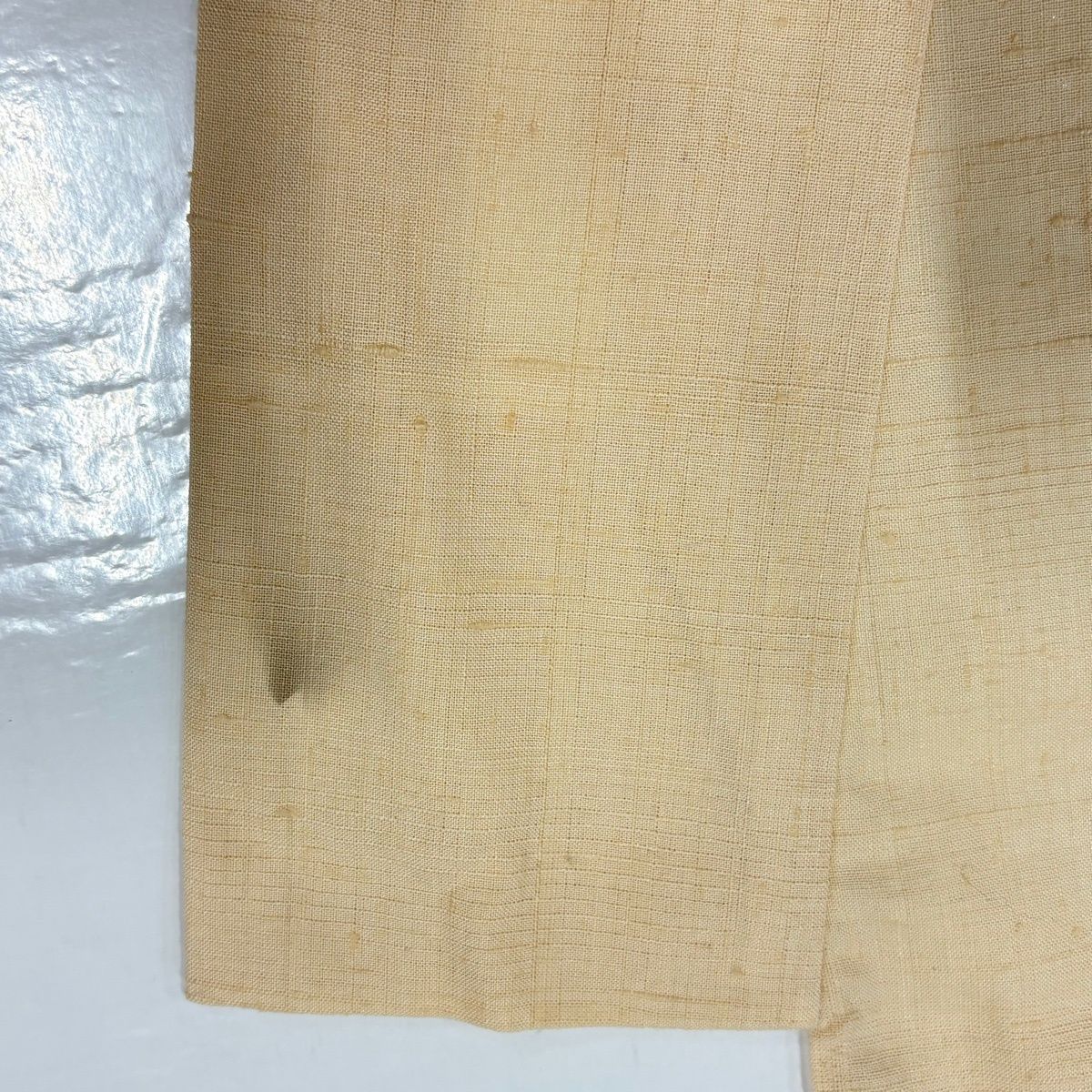  訪問着 身丈163.5 cm 裄丈64.5 M 単衣 紬地 花車 枝梅 銀彩 ベージュ 正絹 秀品 訪問着 付け下げ 着物