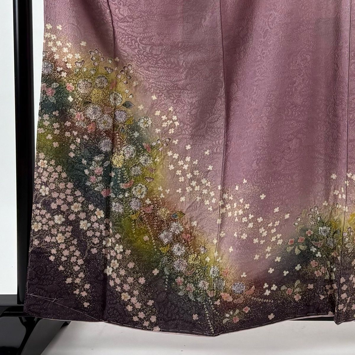 訪問着 身丈162 cm 裄丈68.5 L 袷 落款 辻が花 金彩 金通し 薄紫 正絹