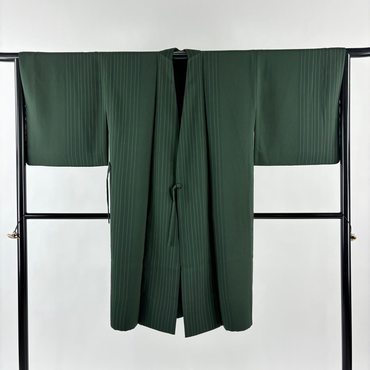 縦縞 深緑