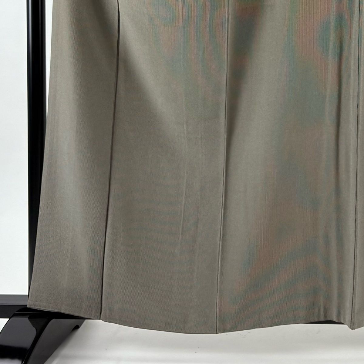 江戸小紋 身丈161 cm 裄丈65 M 袷 万筋 茶緑色 正絹