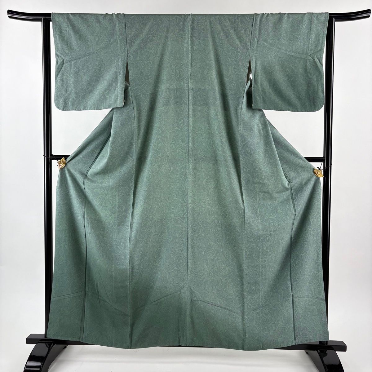 付下げ 身丈160.5 cm 裄丈64 M 袷 墨流し ぼかし 灰緑 正絹