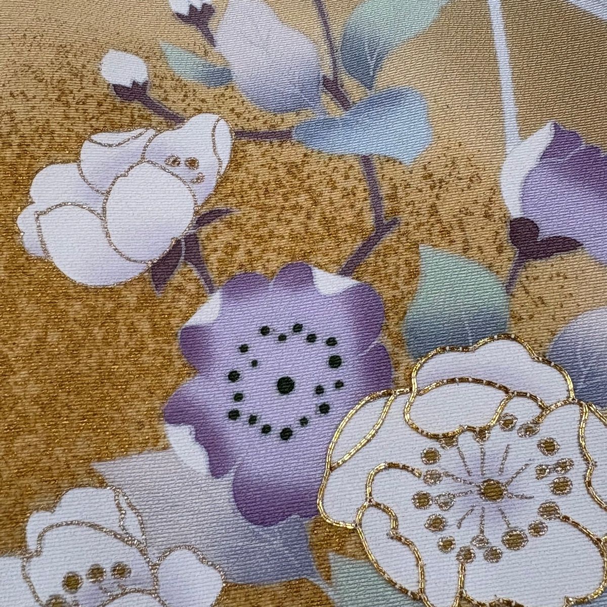 【美品】付下げ訪問着フルセット　縫紋　縮緬　刺繍　花丸文　金糸　正絹　洒落袋帯 袋帯 正絹 京都 西陣 金箔糸 金銀糸 黒地 九百芙蓉 市松菊花文 菊 雪輪