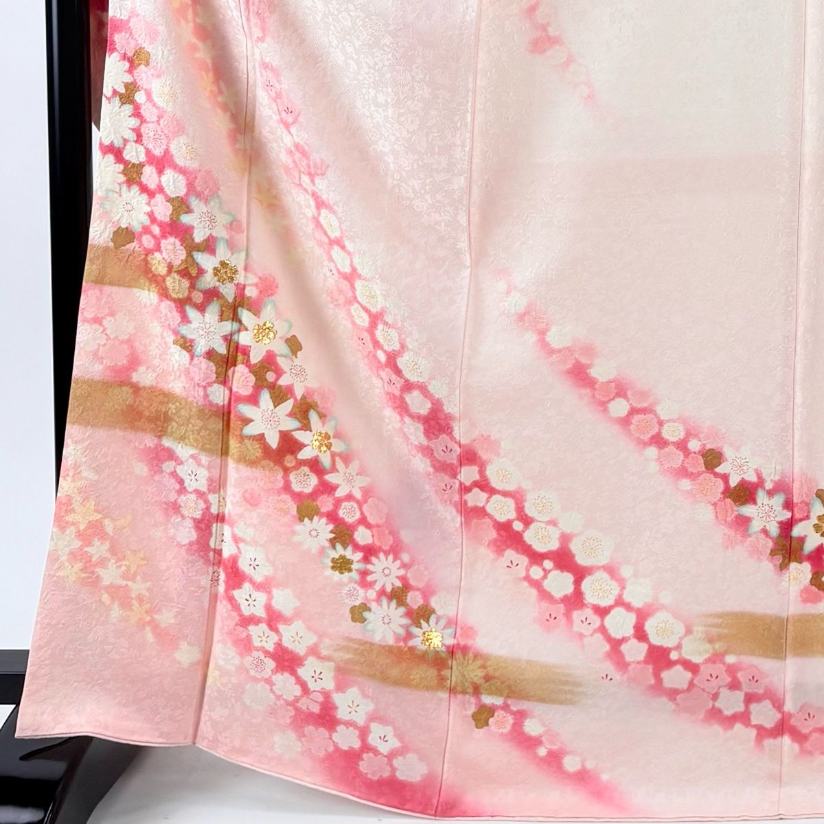 振袖 身丈170 cm 裄丈70 L 袷 東ちづる やまと 落款 梅 霞 金彩 箔 ピンク 正絹
