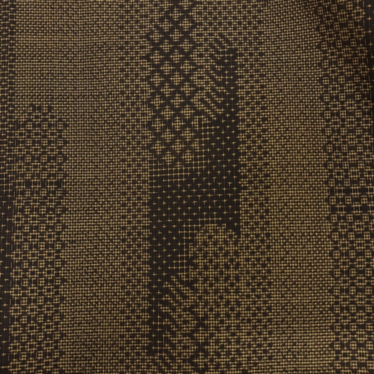  紬 身丈164 cm 裄丈65 5 M 袷 袋帯セット 壺垂れ 菱 茶緑色 正絹 秀品 紬 着物