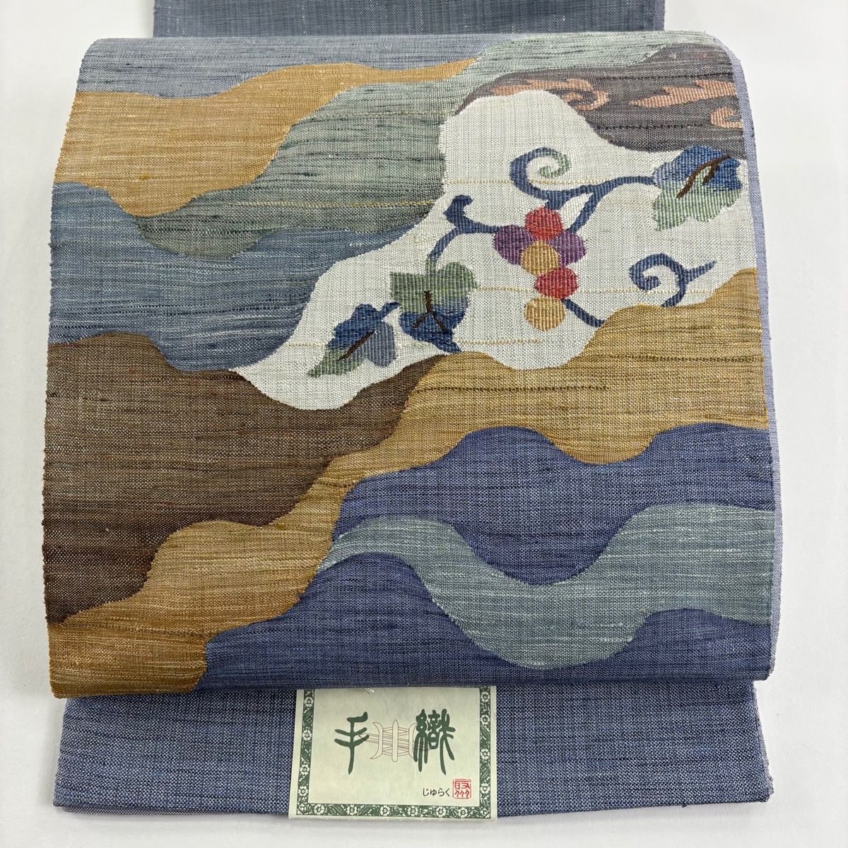 user　No.2699 正絹青銅箔幾何学文様袋帯　美品 user No.2699 正絹青銅箔幾何学文様袋帯 美品 No.2699 正絹青銅箔幾何