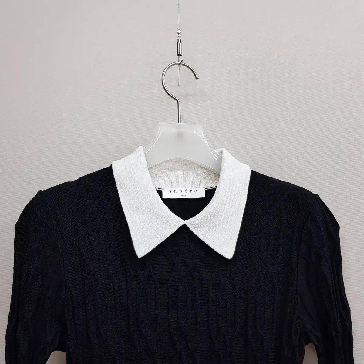  サンドロ Sandro カラ バイ ケーブル ニット ONE PIECE 長袖 七分袖 その他