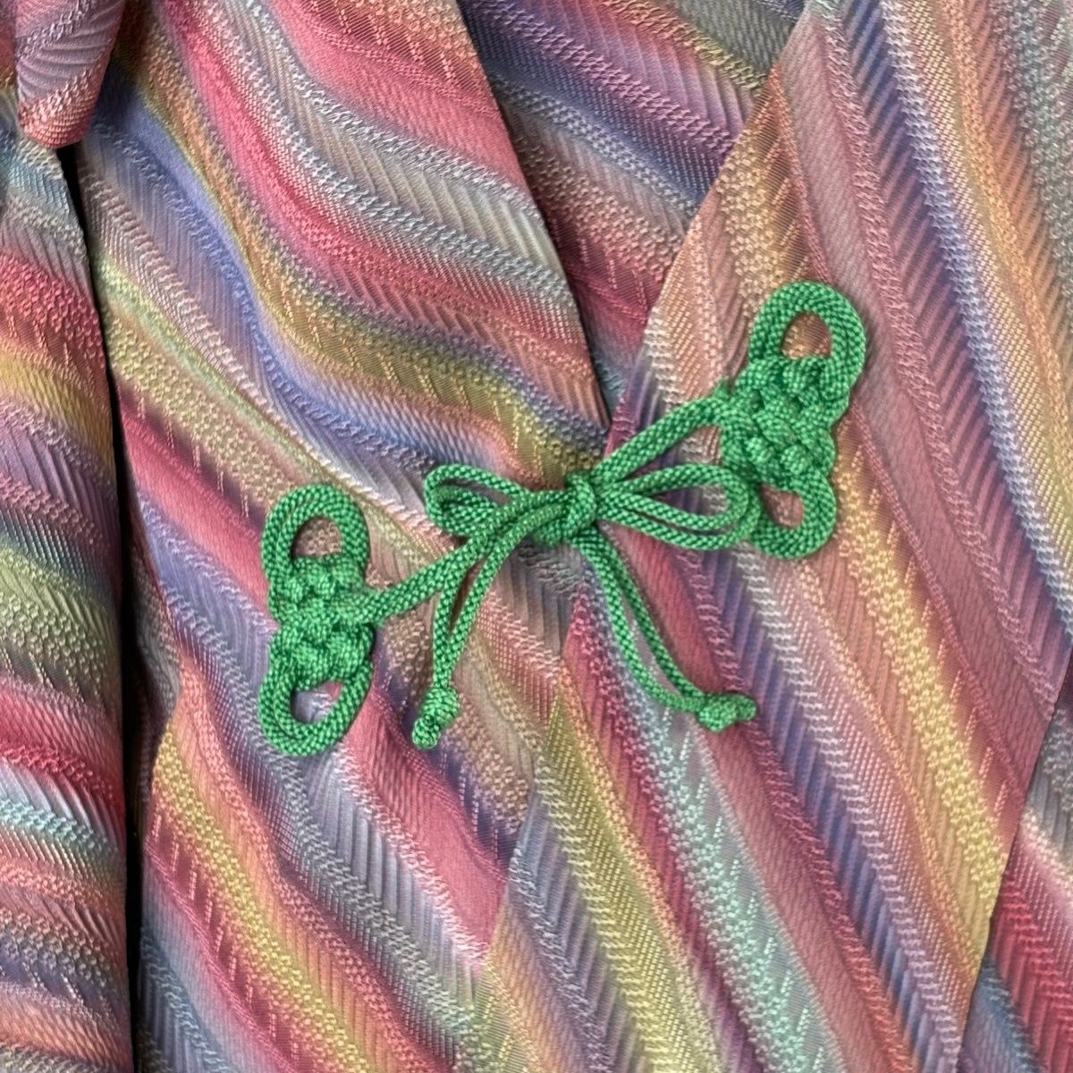  道中着 身丈89 cm 裄丈66.5 M 和装コート 斜縞 赤紫 正絹 秀品 羽織 着物 浴衣