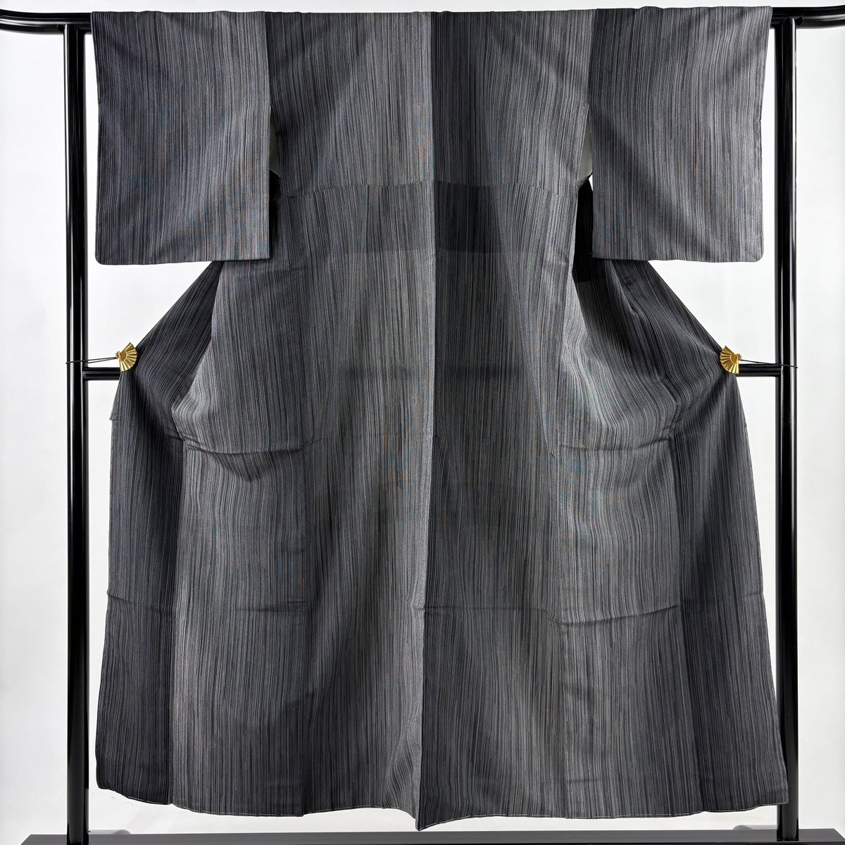 本塩沢 やまだ織 正絹お着物 袷 塩沢お召 証紙あり 本塩沢 正絹 やまだ織 お召着物 証紙付き 【公式通販】